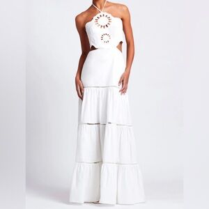 NWT PatBO Lasercut Cotton Poplin Maxi Dress Size 4